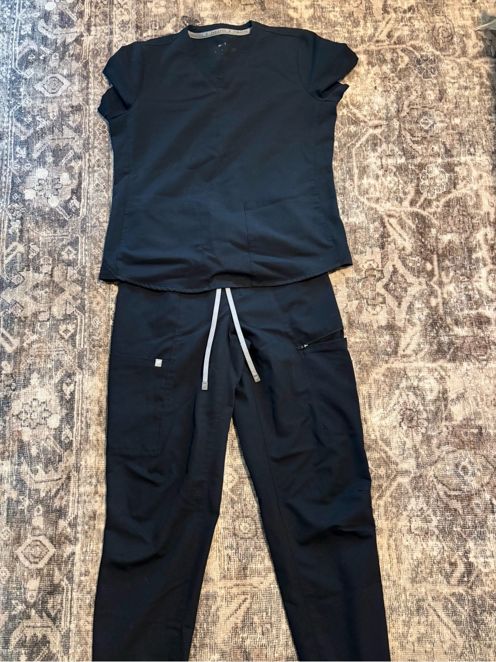 Fabletics Black Women's Jogger Scrub Pants with Drawstring
